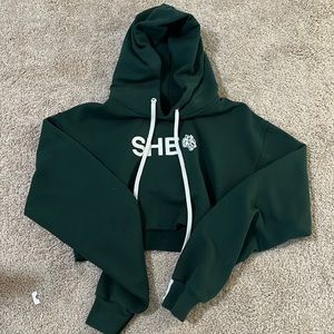 Darc Sports Forest Green She Crop Hoodie